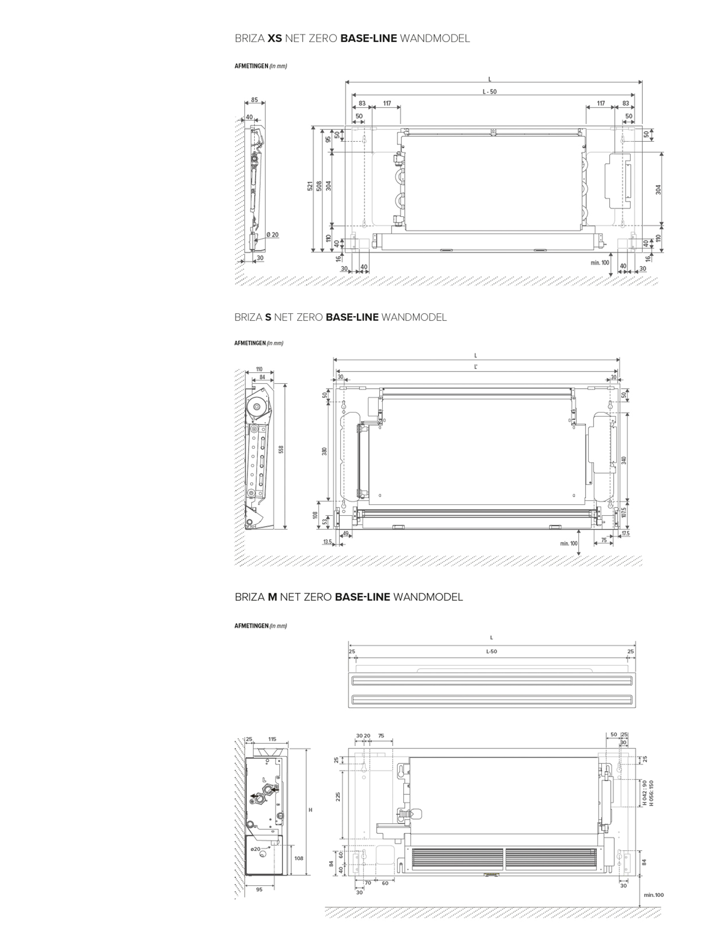 Jaga Brizanetzero Wandmodel Afmeting